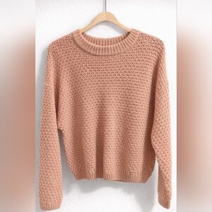 Universal Thread Blush Peach Textured Crewneck Sweater